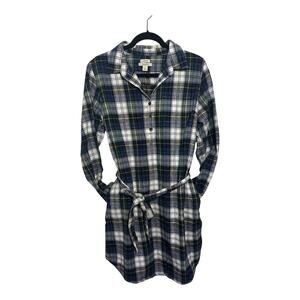 Women’s L.L. Bean Classic Autumn Flannel Tunic Length Relaxed Fit Shirt Dress